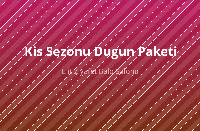 Elit Ziyafet Balo Salonu